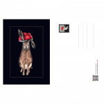 Postkarte Bollenhut Hase