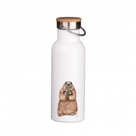Thermoflasche mit Bambusdeckel 500 ml – Murmeltier