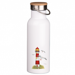 Thermoflasche mit Bambusdeckel 500 ml – Leuchtturm