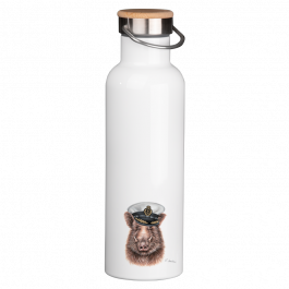 Thermoflasche mit Bambusdeckel 500 ml – Kapitän Keiler