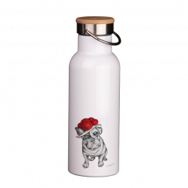 Thermoflasche mit Bambusdeckel 500 ml – Bollenhut Bulldogge