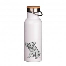 Thermoflasche mit Bambusdeckel 500 ml – Bulldogge