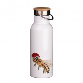 Thermoflasche mit Bambusdeckel 500 ml – Bollenhut Biene