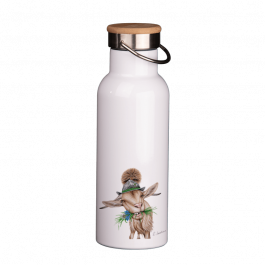 Thermoflasche mit Bambusdeckel – Alpen Ziege