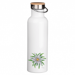 Thermoflasche mit Bambusdeckel – Edelweiss