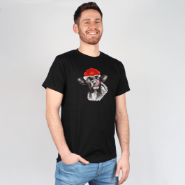 Herren T-Shirt – Bollenhut Kuh mit Zunge