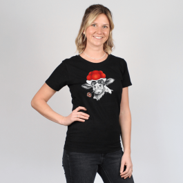 Damen T-Shirt – Bollenhut Kuh mit Blume