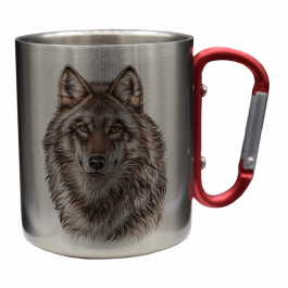 Edelstahltasse – Wolf