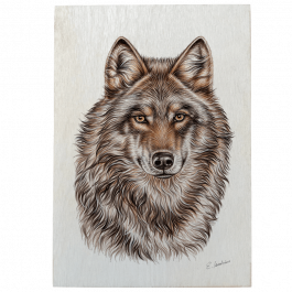 Holztafel Wolf