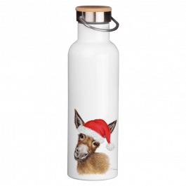 Thermoflasche mit Bambusdeckel – Weihnachtsesel