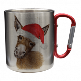 Edelstahltasse – Weihnachtsesel