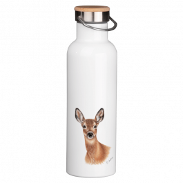 Thermoflasche mit Bambusdeckel – Reh