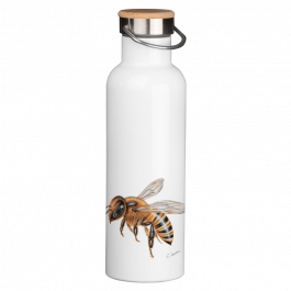 Thermoflasche mit Bambusdeckel – Biene